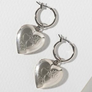 new vanessa mooney ADORED LOCKET EARRINGS silver heart locket earrings
